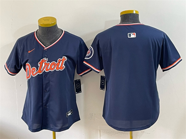 Women's Navy Detroit Tigers Blank 2026 Alternate Vapor Premier Limited Stitched Baseball Jersey(Run Small)